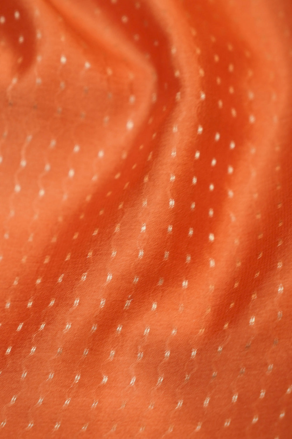 Fire Orange Booti Crepe  Handwoven Banarasi Saree