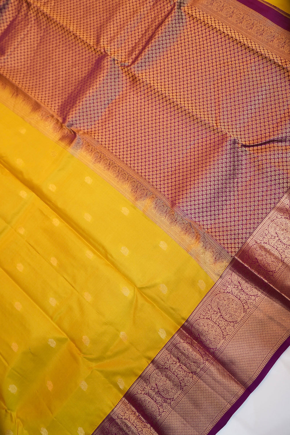Butter Yellow Motif Katan Silk Kanjivaram