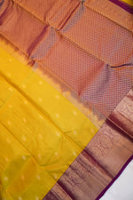 Butter Yellow Motif Katan Silk Kanjivaram
