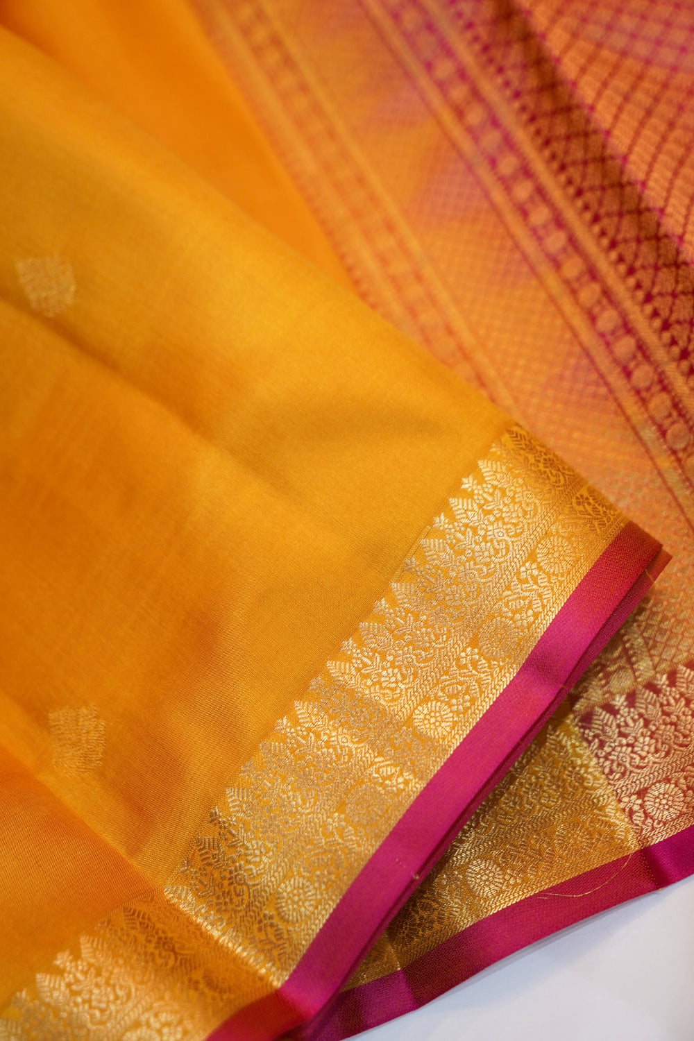 Canary Yellow Motif Katan Silk Handwoven Banarasi Saree