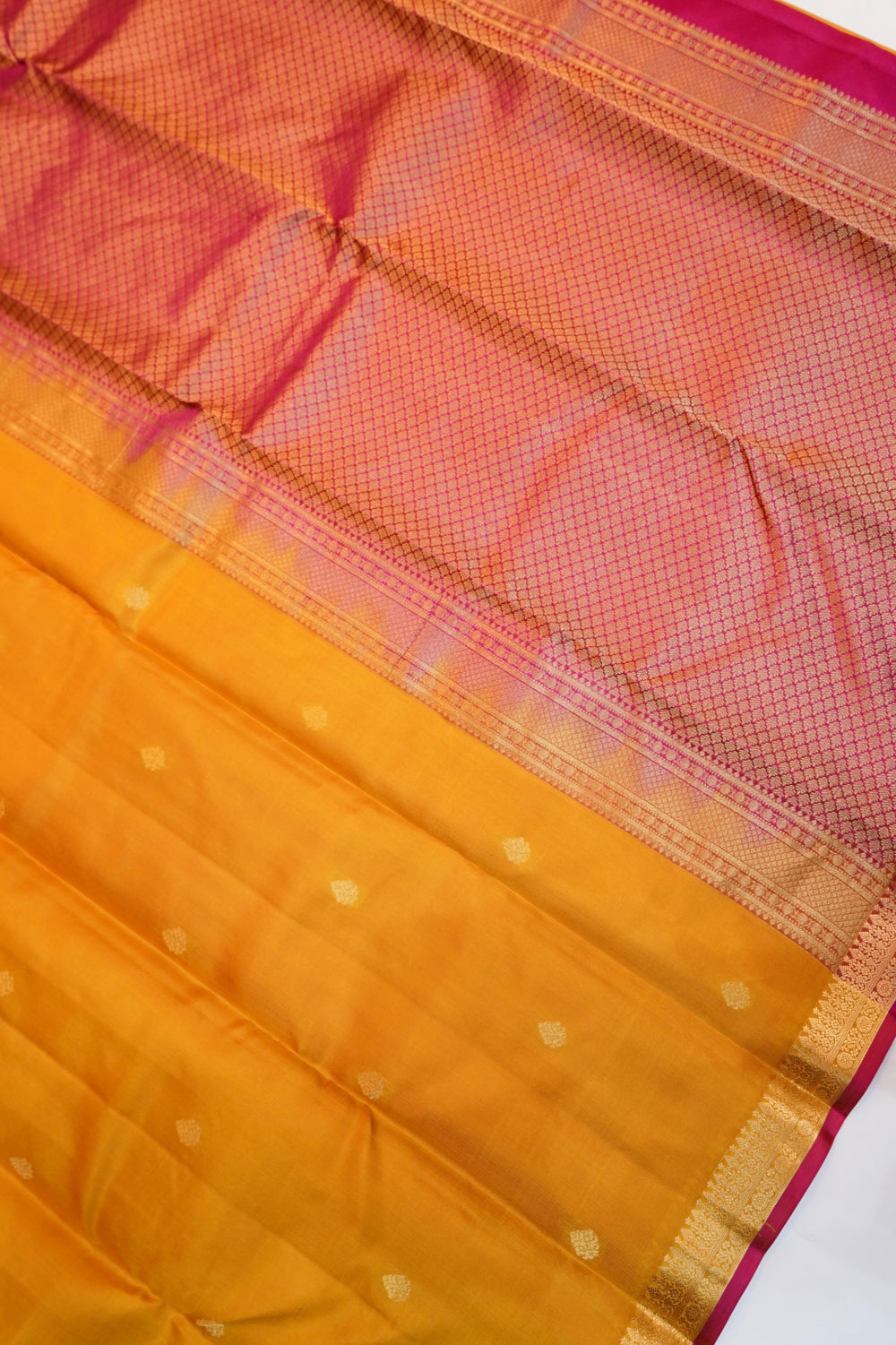 Canary Yellow Motif Katan Silk Handwoven Banarasi Saree