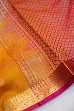 Canary Yellow Motif Katan Silk Handwoven Banarasi Saree
