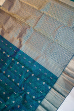 Peacock Blue Tanchoi Katan Silk Kanjivaram