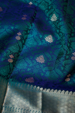 Peacock Blue Tanchoi Katan Silk Kanjivaram