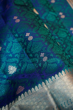 Peacock Blue Tanchoi Katan Silk Kanjivaram