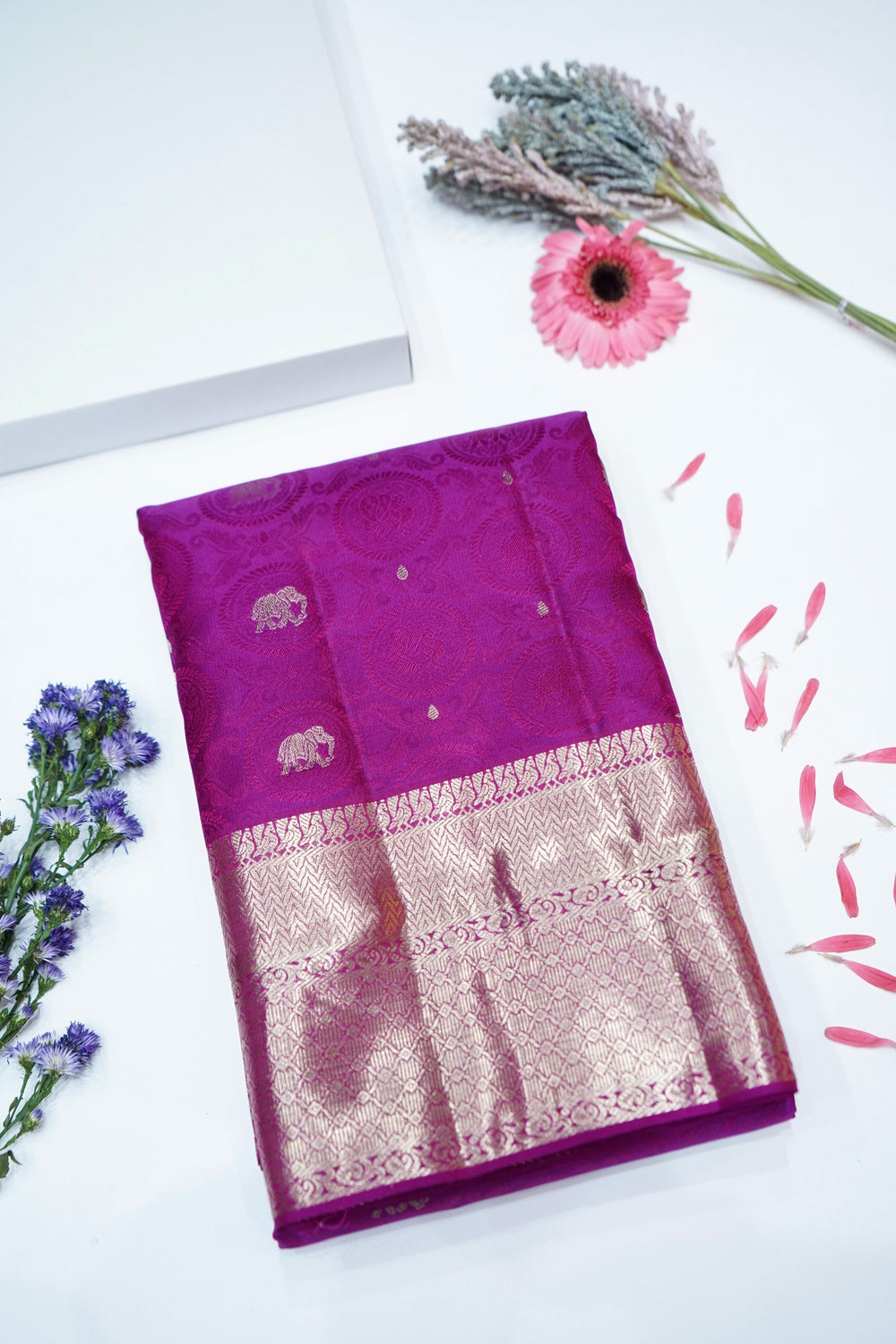 Violet Purple Tanchoi Katan Silk Kanjivaram