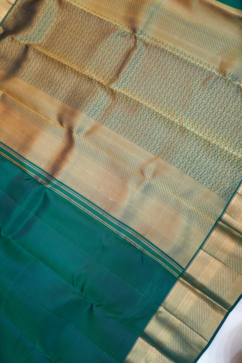 Ocean Blue Plain Katan Silk Kanjivaram