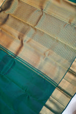 Ocean Blue Plain Katan Silk Kanjivaram