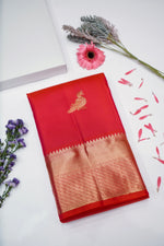 Crimson Red Motif Katan Silk Kanjivaram