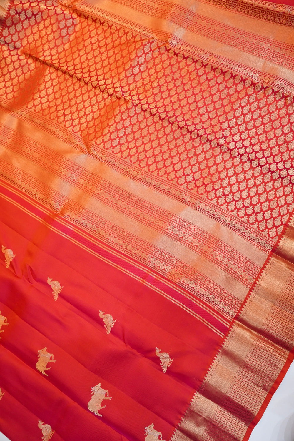Crimson Red Motif Katan Silk Kanjivaram