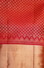 Cherry Red Geometric Katan Silk Kanjivaram