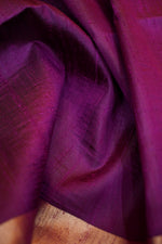 Boysenberry Purple Ikat Print Tussar Silk Handwoven Banarasi Saree