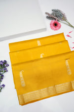 Gold Yellow Motif Katan Silk Handwoven Banarasi Saree