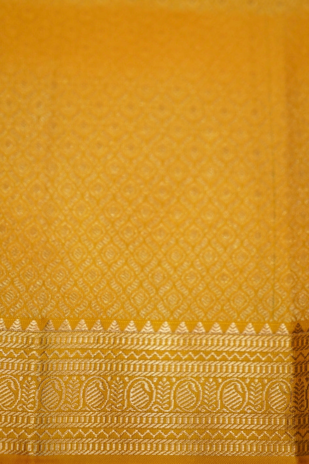 Gold Yellow Motif Katan Silk Handwoven Banarasi Saree