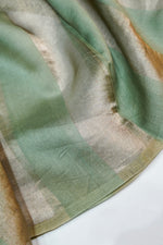 Pistachio Green Brocade Cotton Tissue Handwoven Banarasi Suit