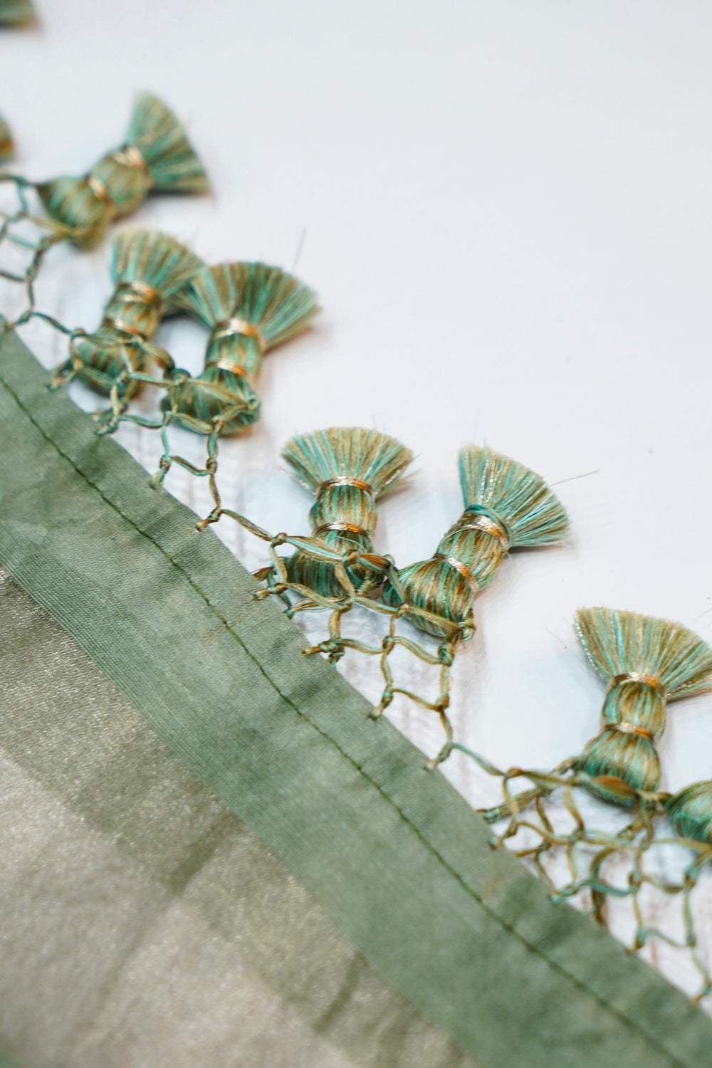 Pistachio Green Brocade Cotton Tissue Handwoven Banarasi Suit