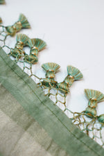 Pistachio Green Brocade Cotton Tissue Handwoven Banarasi Suit
