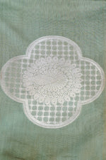 Pistachio Green Brocade Cotton Tissue Handwoven Banarasi Suit