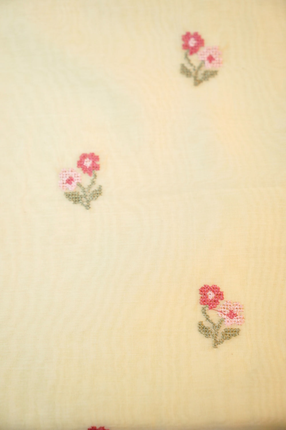 Cream White Mul Chanderi Handwoven Banarasi Suit
