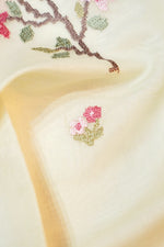 Cream White Mul Chanderi Handwoven Banarasi Suit