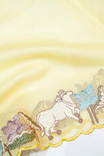 Butter Yellow Resham Embroidery Cotton Handwoven Banarasi Suit