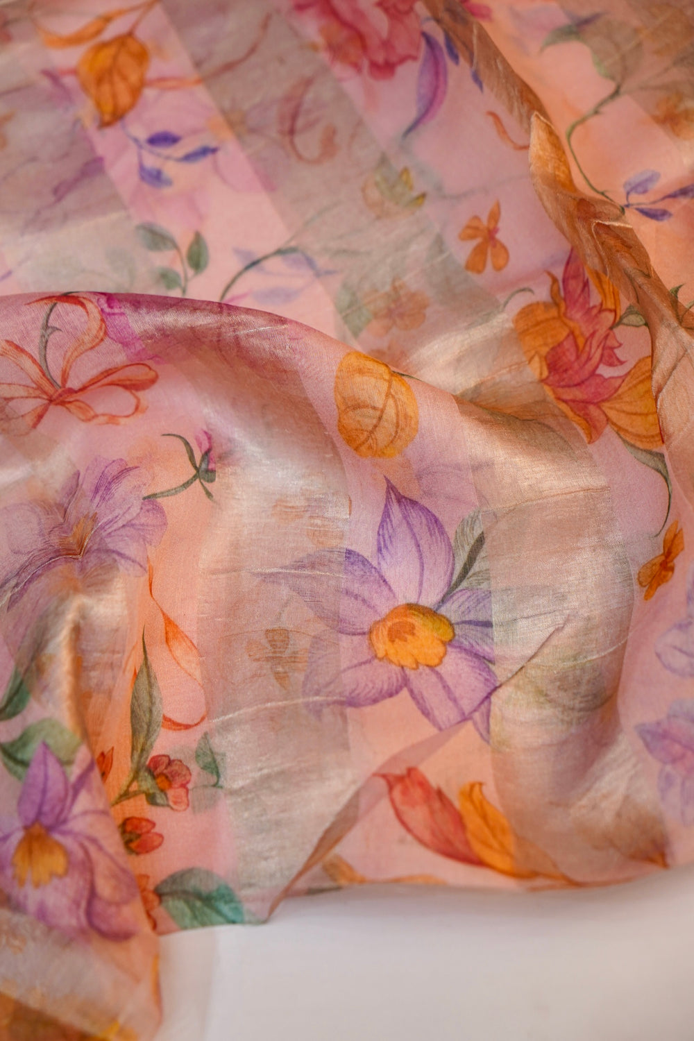 Rose Pink Booti Mul Chanderi  Handwoven Banarasi Suit