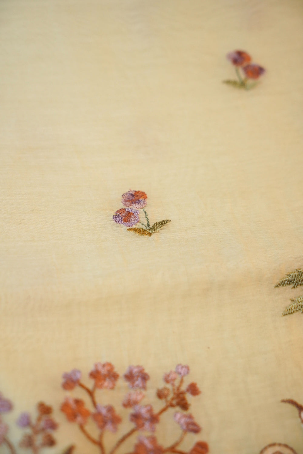 Ivory White Mul Chanderi Handwoven Banarasi Suit