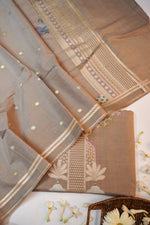 Sepia Tan Katan Silk Handwoven Banarasi Suit
