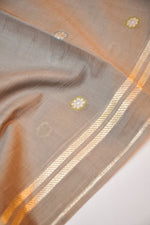 Sepia Tan Katan Silk Handwoven Banarasi Suit