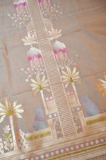 Sepia Tan Katan Silk Handwoven Banarasi Suit