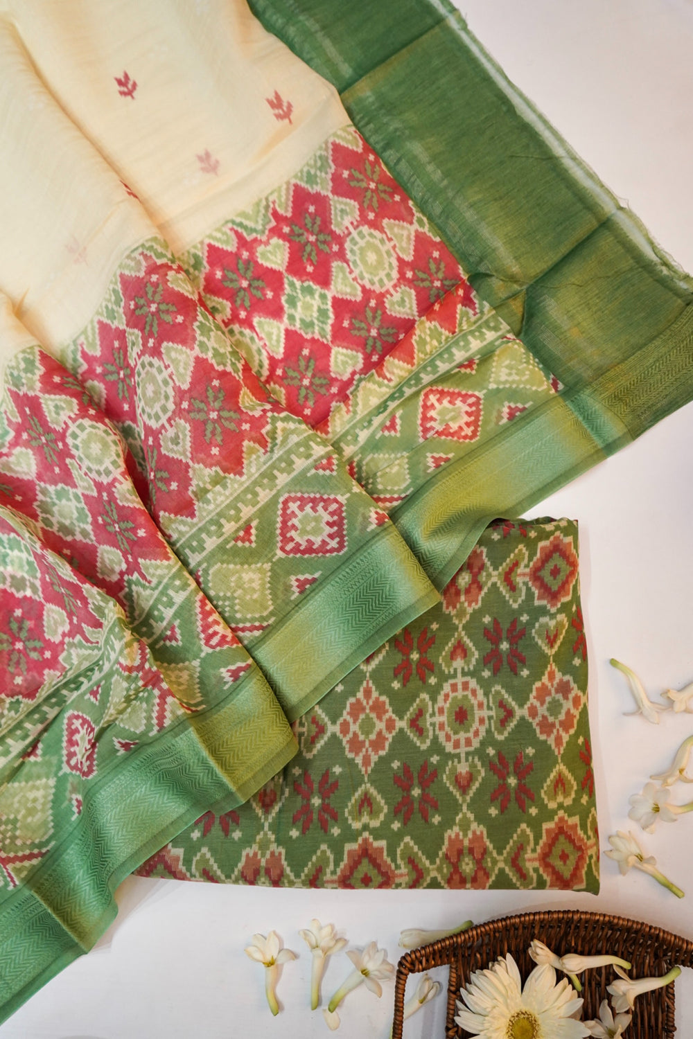 Crocodile Green Moonga Silk Blended Suit