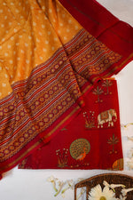 Cherry Red Silk By Cotton Blended Suit