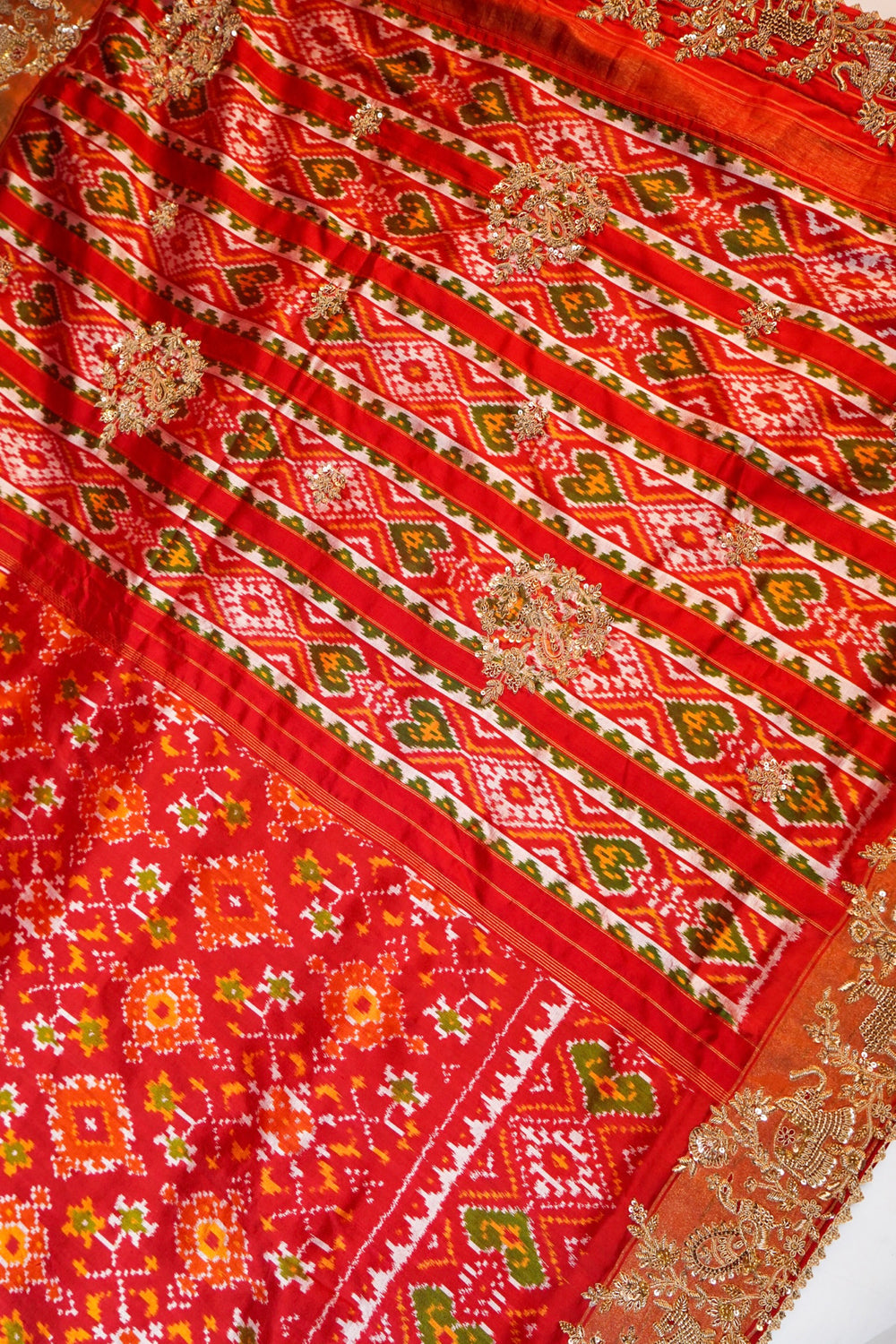 Rose Red Katan Silk Handwoven  Banarasi Saree