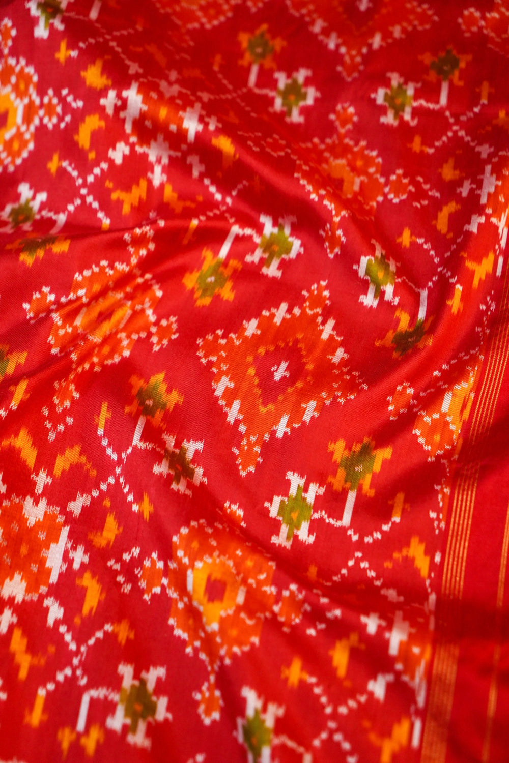 Rose Red Katan Silk Handwoven  Banarasi Saree