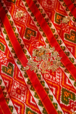 Rose Red Katan Silk Handwoven  Banarasi Saree