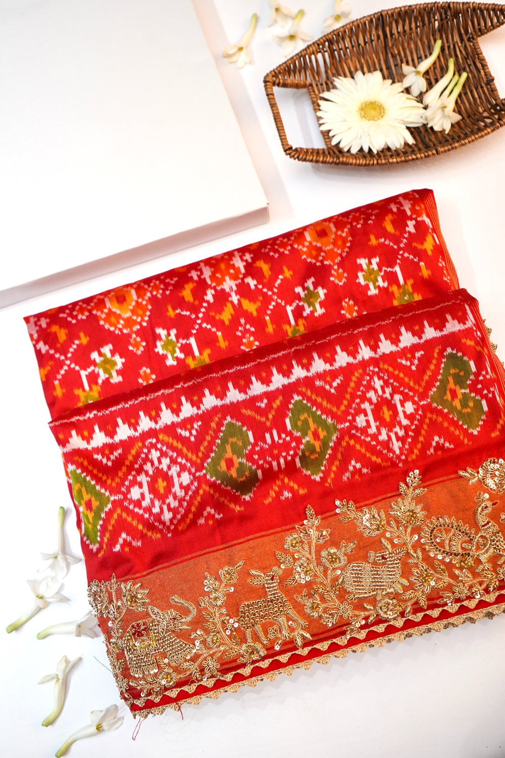 Rose Red Katan Silk Handwoven  Banarasi Saree