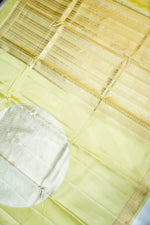 Lime Green Sona Roopa Mashru Silk  Handwoven Banarasi Saree