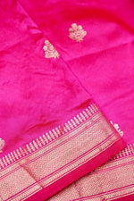 Magenta Pink Motif Katan Silk Handwoven Banarasi Saree