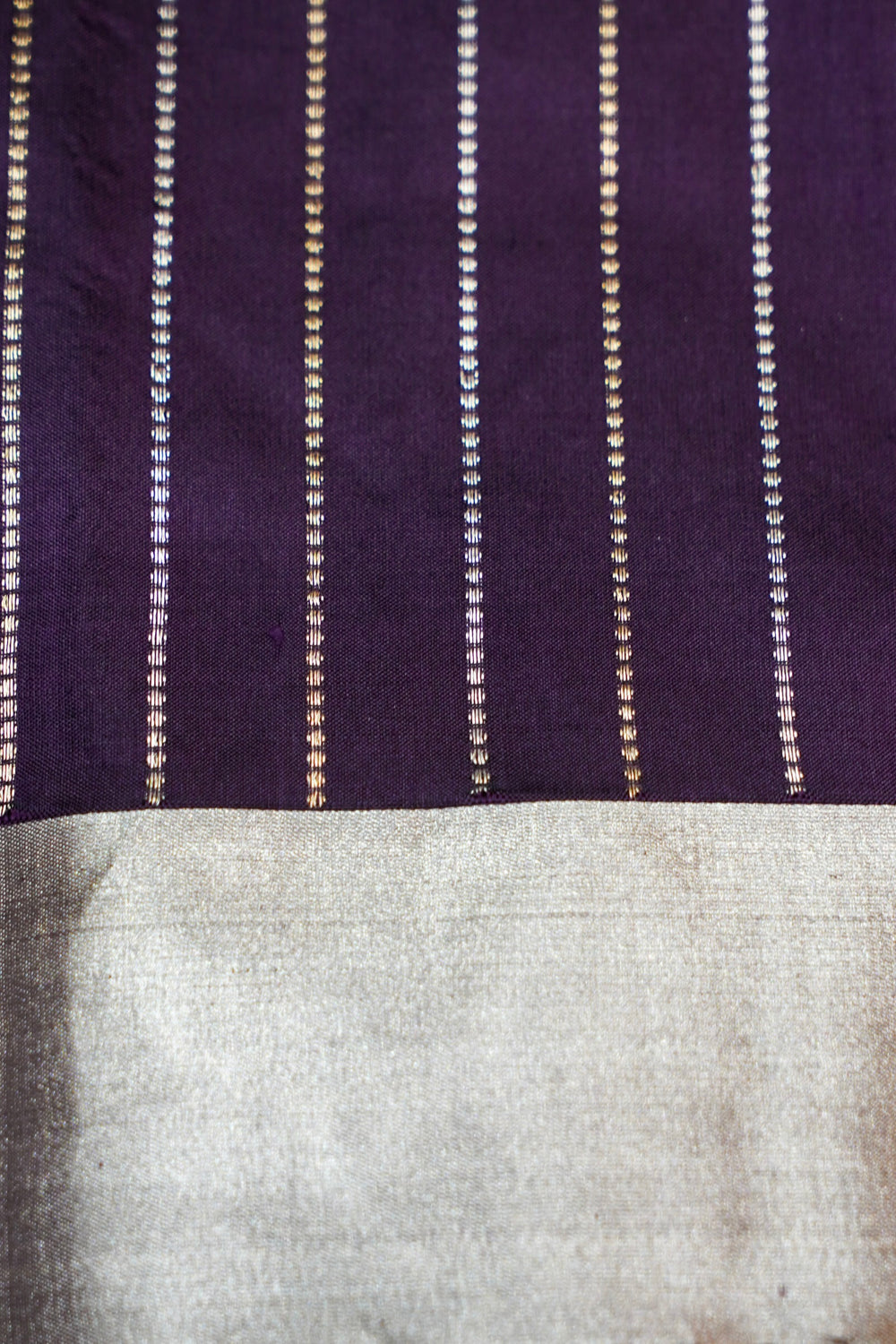Eggplant Purple Motif Katan Silk Handwoven Banarasi Saree