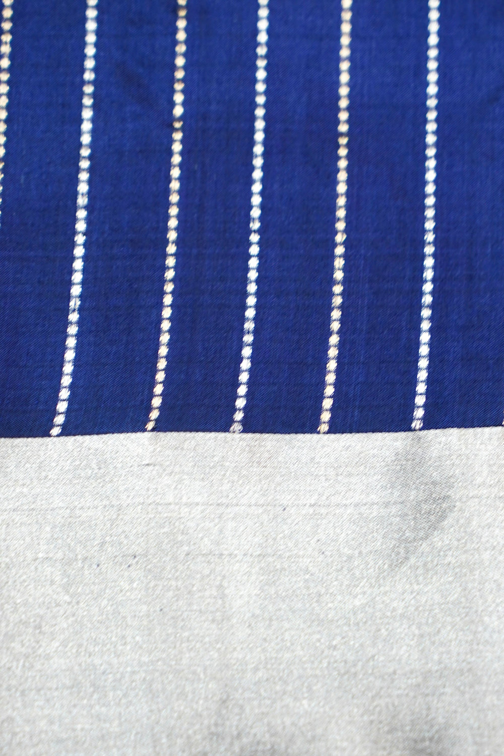 Indigo Blue Motif Katan Silk Handwoven Banarasi Saree