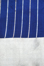 Indigo Blue Motif Katan Silk Handwoven Banarasi Saree