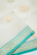 Snow White Motif Breezy Organza  Handwoven Banarasi Saree