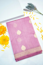 Blush Pink Motif Breezy Organza  Handwoven Banarasi Saree