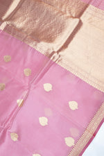 Blush Pink Motif Breezy Organza  Handwoven Banarasi Saree