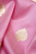 Blush Pink Motif Breezy Organza  Handwoven Banarasi Saree