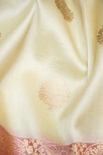 Frost White Motif Breezy Organza  Handwoven Banarasi Saree