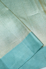 Arctic Blue Brocade Mashru Silk  Handwoven Banarasi Saree