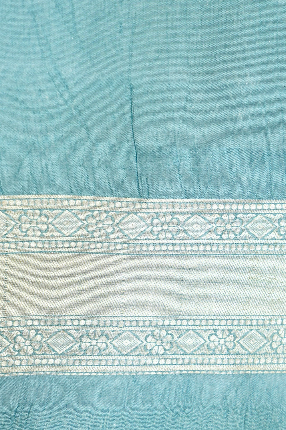 Arctic Blue Brocade Mashru Silk  Handwoven Banarasi Saree
