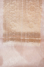 Rose Peach Brocade Cotton Tissue Handwoven Banarasi Suit