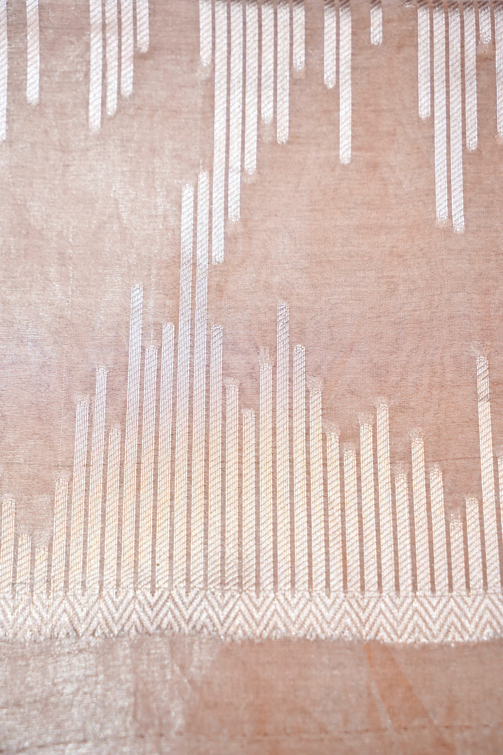 Salmon Pink Geometric Cotton Tissue Handwoven Banarasi Suit